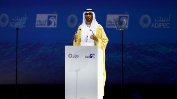 FILE PHOTO: United Arab Emirates<em></em>' Industry Minister Sultan Ahmed Al Jaber speaks during the Abu Dhabi Internatio<em></em>nal Petroleum Exhibition and Co<em></em>nference (ADIPEC) in Abu Dhabi, United Arab Emirates, October 31, 2022. REUTERS/Amr Alfiky<em></em>
<em></em>
